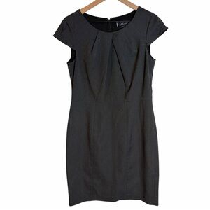 Anne Klein Gray Stretch Sheath Dress 6 Workwear Career Office Classic Capsule